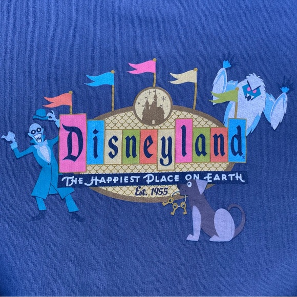 Disneyland Resort The Happiest Place On Earth Blue Hoodie Sweater - Picture 2 of 4